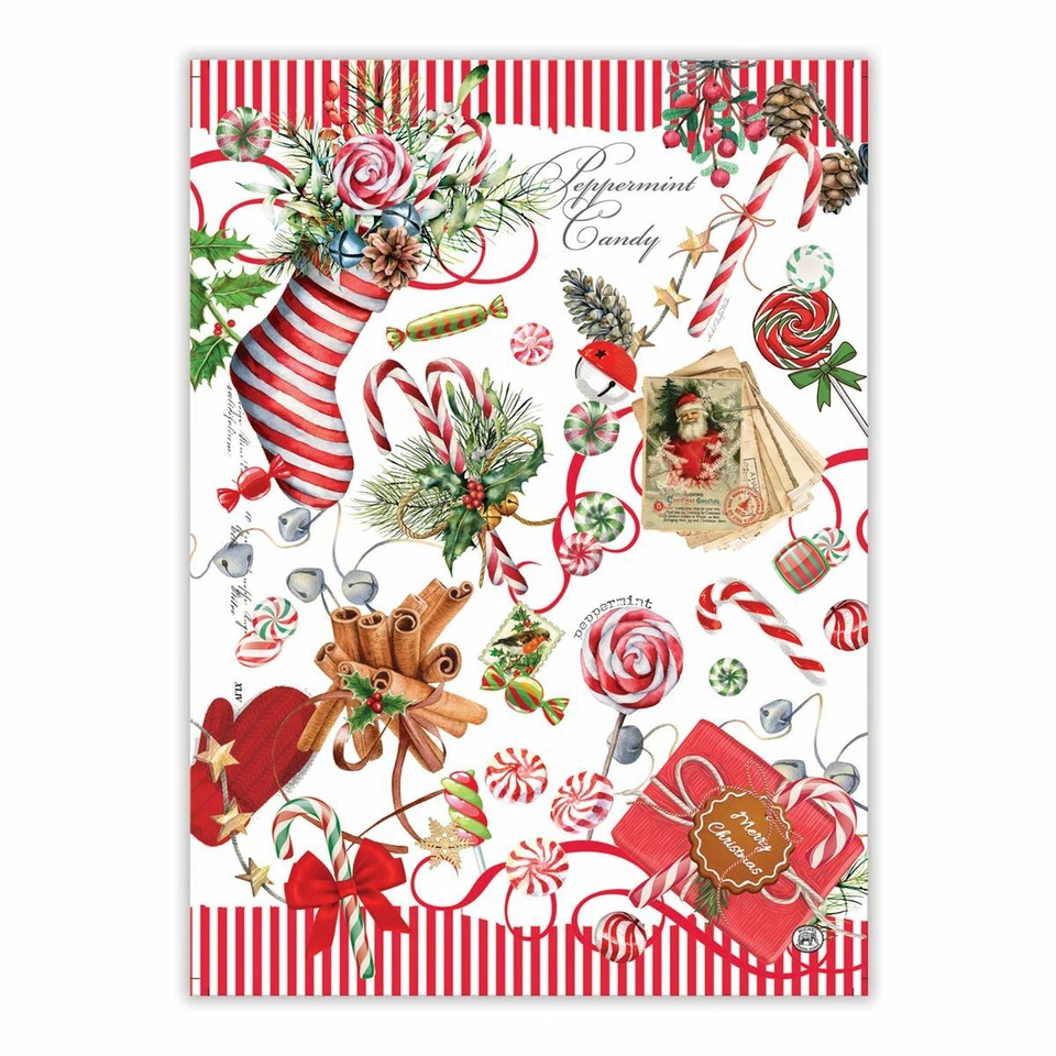 MICHEL DESIGN WOKS Michel Design Works Cotton Kitchen Tea Towel Christmas Peppermint - NEW