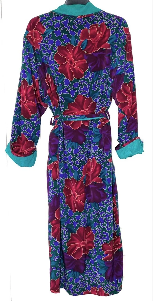 Victoria’s Secret Vintage Gold Label Floral Print Terry Towel Lining Robe O/S - Image 2 of 4