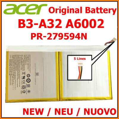 B3-A32 Battery for Acer Iconia Model PR-279594N (1lCP3/95/94-2) 4.2V 6000mAh 