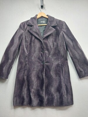 Formula X Jacket Women's Size Large Black Purple Marbled Button Up Lined Coat