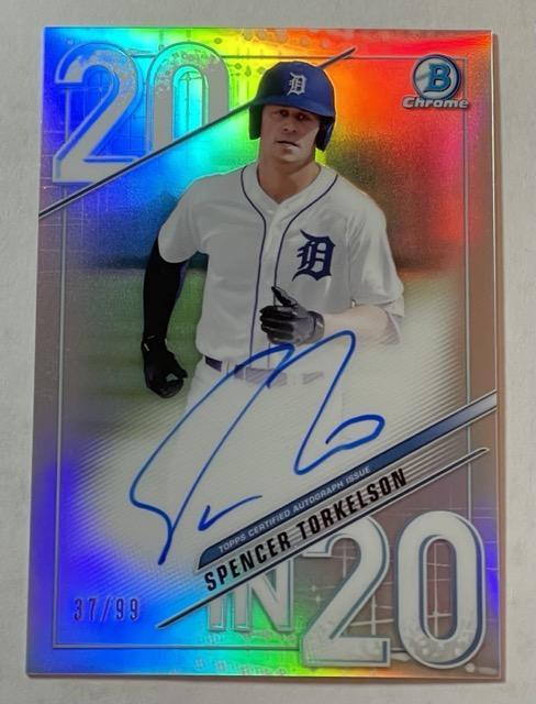 2020 Bowman Draft #20IN20A-ST Spencer Torkelson 20 in '20 Autographs #/99 RC