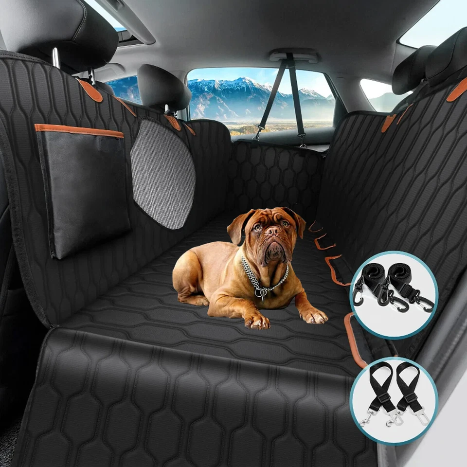 Dog Car Seat Cover & Hard Bottom Pet Car Back Seat Extender Hammock Waterproof - Image 4 of 4