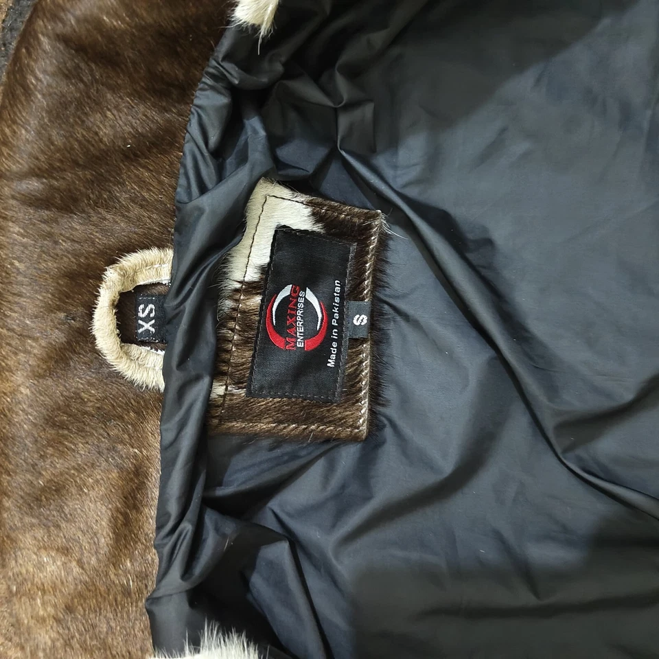 Men's Cowhide Leather Biker Jacket Pony Skin  Hairon Western Style Real Fur Coat - Image 3 of 4