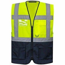 EXECUTIVE HI VIS VIZ VEST HIGH VISIBILITY WORK WAISTCOAT REFLECTIVE SAFETY TOP