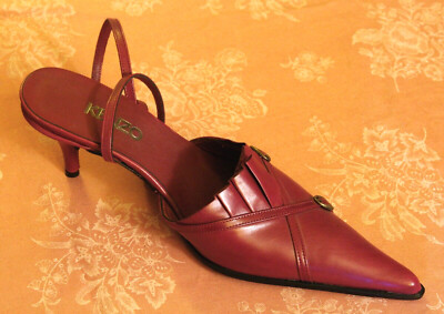 kenzo original damenschuhe,vintage neu mit Karton,leder bordeaux
