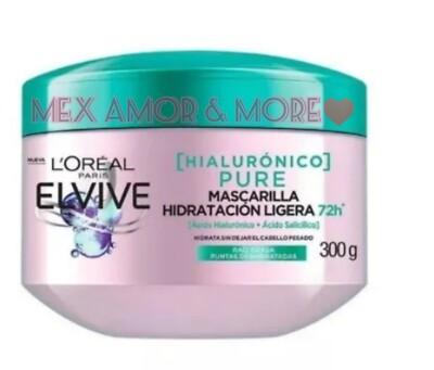 2 X  LOREAL ELVIVE HIDRAHIALURO MASCARILLA HIDRATANTE 300 g