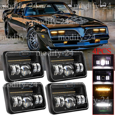 4pcs 4x6'' LED Headlights Hi/Lo Beam DRL fit Pontiac Firebird Trans AM 1977-1981