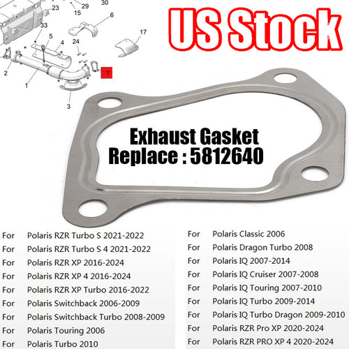 Stainless Steel For Polaris Turbo RZR Pro RZR Turbo Exhaust Gasket Repl 5812640 - Bild 1 von 11