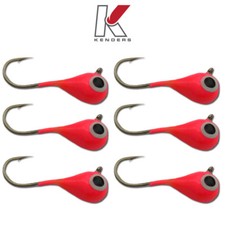 Tungsten Jig (6 Pack) - 5mm #8 Hook Bright Pink GLOW