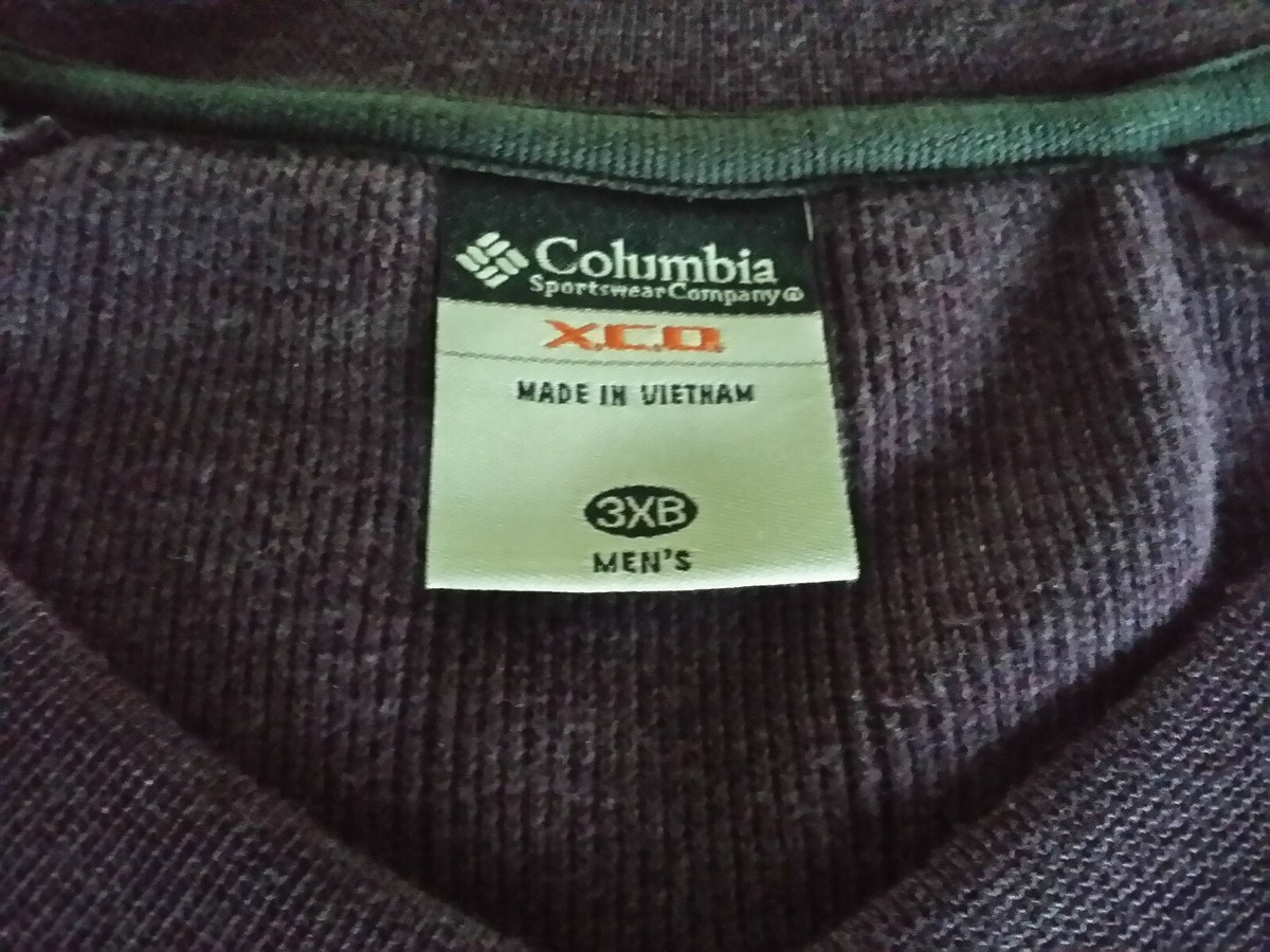 Pull Thermique Homme Columbia XCO - Col V, Taille 3XT, Violet - Occasion Très Bon état