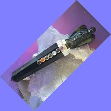 BLACK TOURMALINE WAND, BLACK TOURMALINE ANGEL WAND, CHAKRA WAND With ANGEL