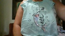 CUTE! COLOR CHANGE SEQUIN! Circo 5T & Oshkosh 4/5 Mermaid Tail T-Shirts w/Stains
