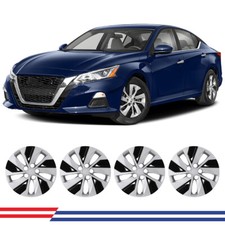 16 Snap On Hub Caps Silver Black Wheel Rims Cover For 2019-2025 Nissan Altima
