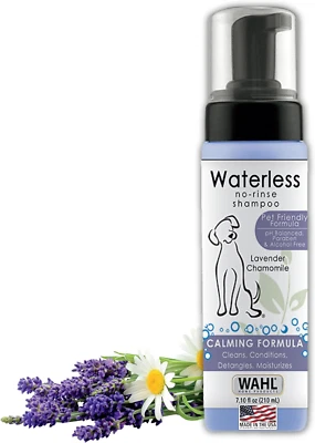 WAHL CLIPPER CORP. Wahl USA Pet Friendly Waterless No Rinse Shampoo for Animals – Lavender & Chamom