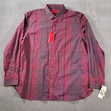 Alfani Modern Fit Red Plaid Button Up Shirt Mens Size XXL NEW