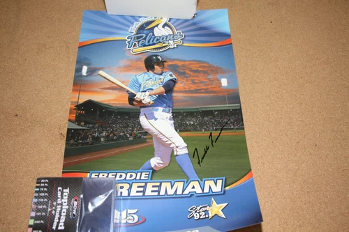 Freddie Freeman Signed Auto Autographed Myrtle Beach Pelicans Poster 11x17