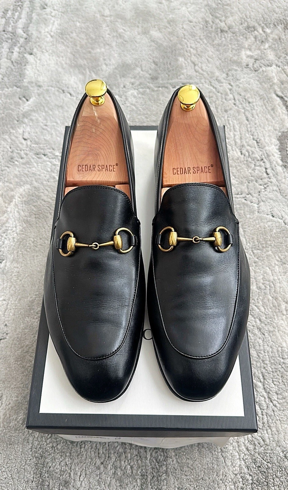 Authentique mocassin homme Gucci Jordaan en cuir noir US11,5 EU45 UK11 PRIX DE VENTE CONSEILLÉ