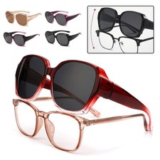 Polarized Sunglasses Fit Over Eyeglasses Trendy Solar Shield Wrap Around Glasses
