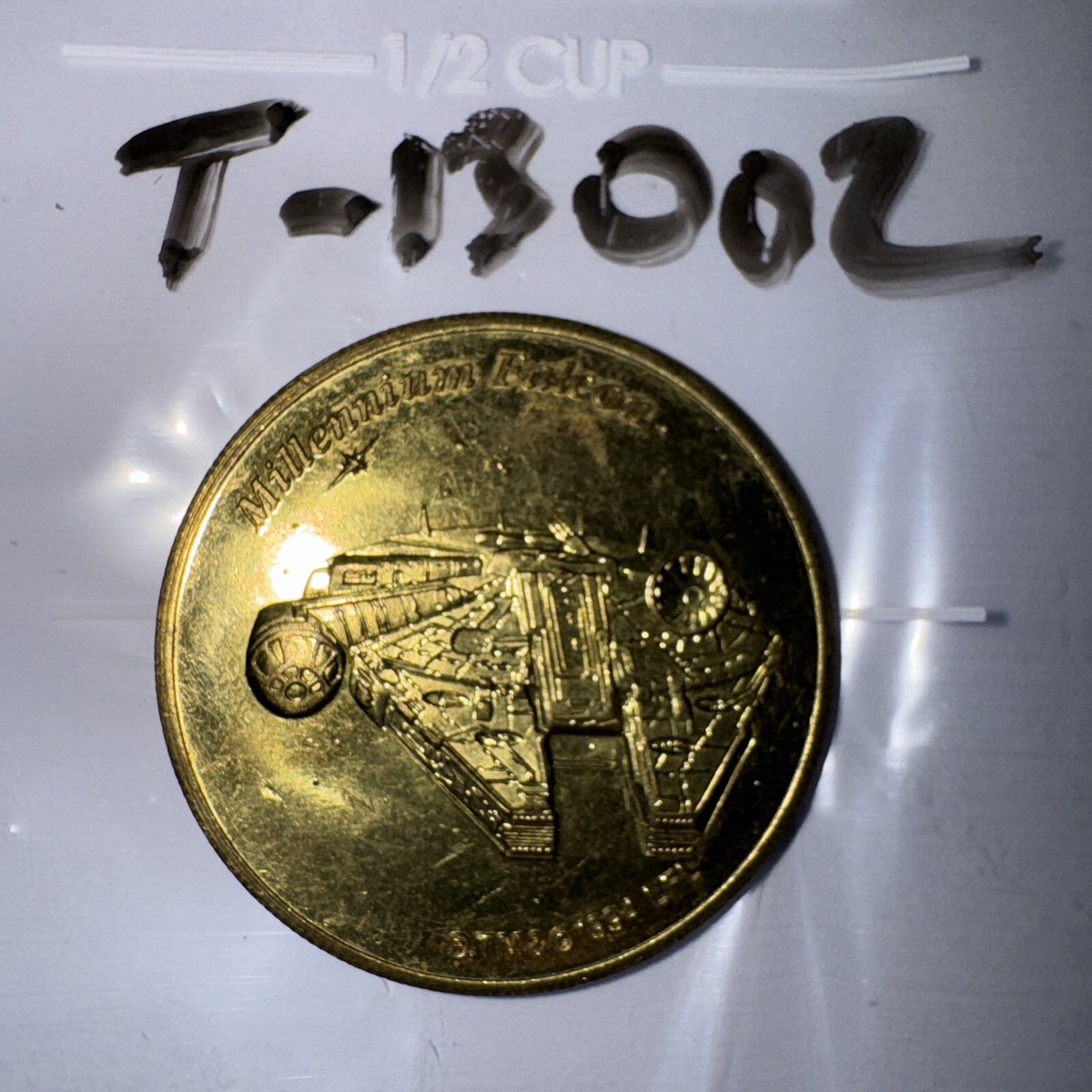 EXONUMIA BLOWOUT: Star Wars LE 1994 Millenium Falcon Gold Toned Coin T-13002