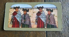 Stereopticon Card Moki Indian Maidens 