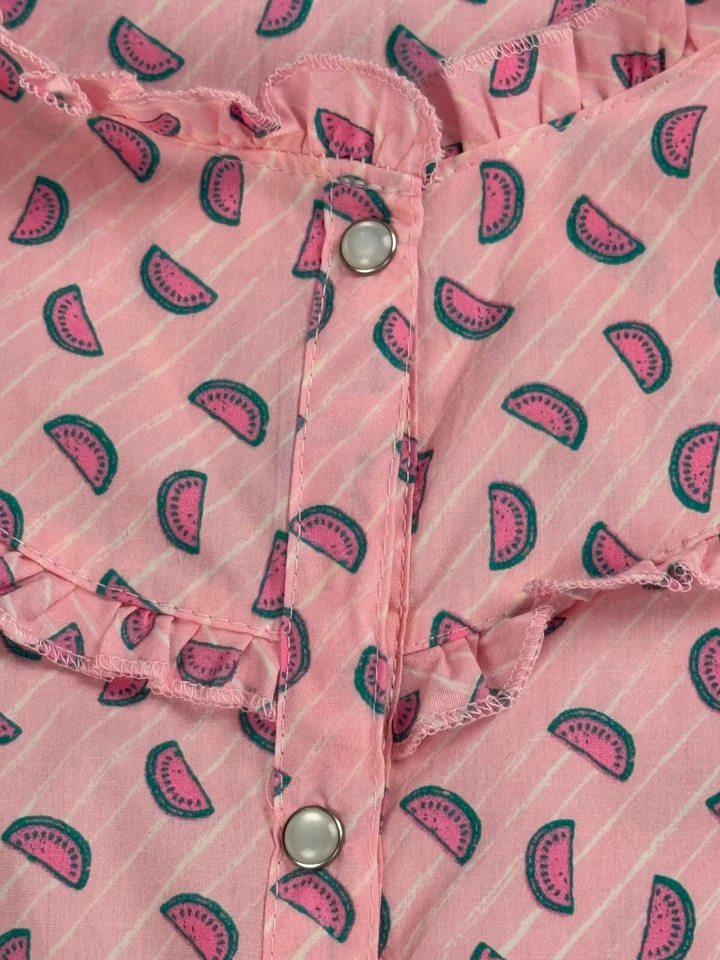 Abrigo sin mangas rosa vintage Kmart vestido tumbona para mujer M sandía Y2K Foto 4 de 4