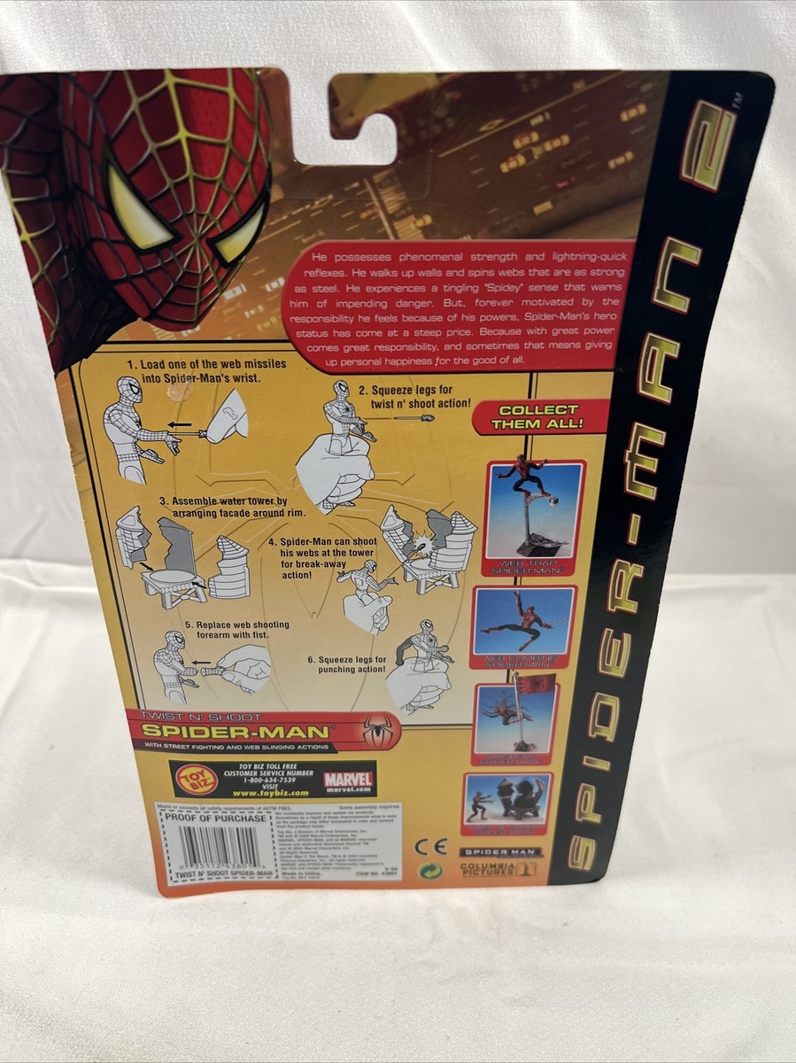 2004 Toy Biz Spiderman 2 Twist N' Shoot Action Figure Street Fight