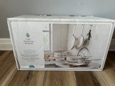 Pioneer Woman 12-Piece Ceramic Cookware Set Non-Stick Floral Agatha Blue (New)