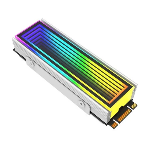 PC RGB M.2 Nvme Cooler Heatsink M2 ARGB Radiator Endless Abyss Silver X7N69498