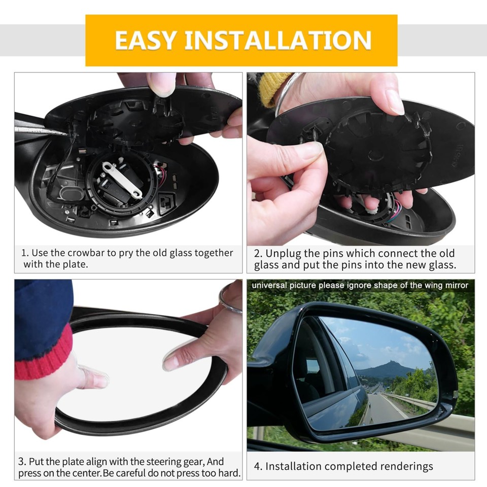 Cube Heater For Nissan Cube Left Passenger Wing Mirror Glass 2010-2014 Door Side Heated Side View Mirror Glass Replacement