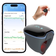 O2Ring Pulse Oximter, Bluetooth SPO2 Blood Oxygen Saturation Monitor - Wearab...
