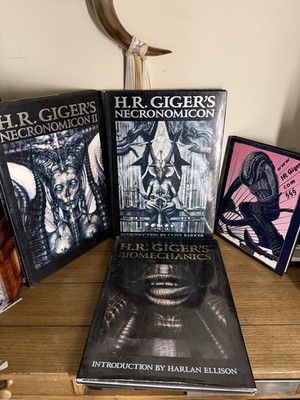 H R Giger 4 Hardcover Book Lot: Necronomicon I & II, Biomechanics