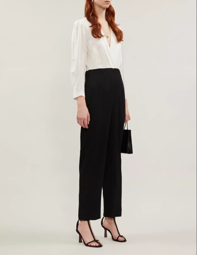 Sandro Women's Black Long Sleeve Viscose Jumpsuit Size 34 FR 6 UK 2US SFPCO00040 - Photo 2/4