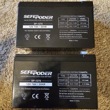 12 Volt 7ah Rechargeable Sealed Lead Acid Battery 2 Pack F1 Terminals NEW.