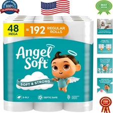 48 Mega Rolls = 192 Regular Rolls of Soft, Strong Biodegradable Toilet Paper
