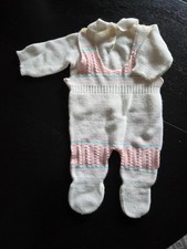 Vintage 1970s knitted footed jumpsuit for newborn to 6 months