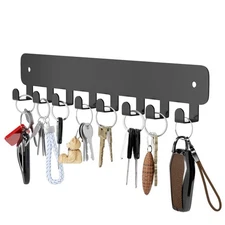 pickpiff 1 Pack Key Holder for Wall Adhesive, Key Hooks with 8 Hooks Wall Mou...