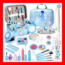 Kids Makeup Set for Girls Toys, 34Pcs Washable Princess Frozen Make up Kit W/ Dr