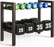 Dumbbell Rack 2-Tier 20 IN Length Adjustable Weight Rack For Home Gym Dumbbells