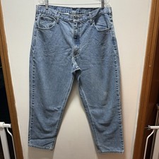 Carhartt Jeans Men  s Size 38x30 Blue Denim Work Pants Light Wash Relaxed Fit