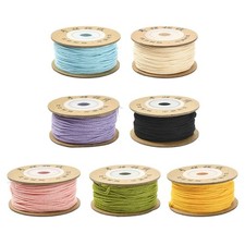 7 Roll 28M Twisted Cotton Cords Round for Craft Bracelet Necklace Jewelry Making
