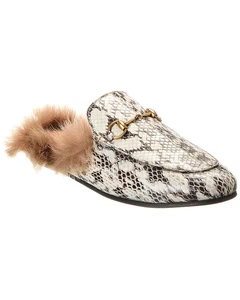 Pantoufle femme Gucci Princetown en peau de serpent