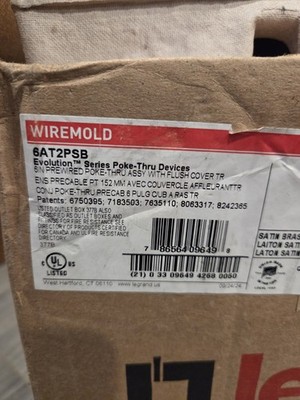 Wiremold- Evolution 6AT2PSB BRASS 6IN Prewired Poke-thru Assy with Cover NEW NIB