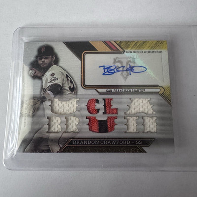 2016 Topps Triple Threads Brandon Crawford Gold /9 Auto Relic Giants