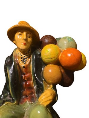 Vtg Royal Doulton The Balloon Man Robia Ware Roman Art  Green 