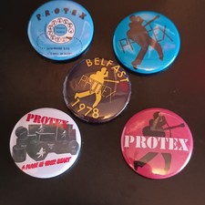 Protex don't ring me up punk new wave 5 different 25mm button badges as new set 