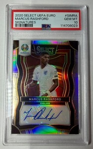Panini Marcus Rashford PSA 10 125枚限定カード 2024-25 Panini Prizm Premier League - Orange Hyper - #126 Marcus