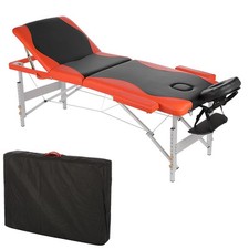 ALUMINIUM 3 ZONEN MASSAGELIEGE THERAPIELIEGE SCHWARZ ORANGE + TASCHE LIEGE BANK