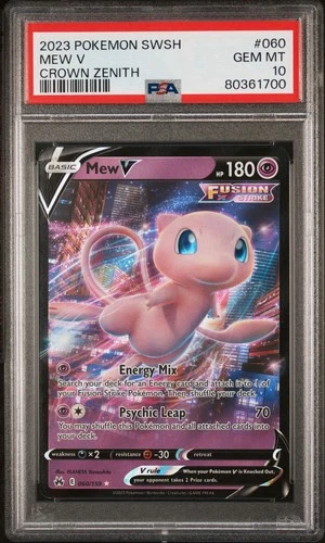 2023 POKEMON SWORD & SHIELD CROWN ZENITH #060 MEW V PSA 10 Gem Mint