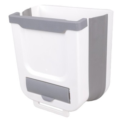 Foldable Garbage Bin Leakproof Hanging Waste Container For Cabinet Bathroom