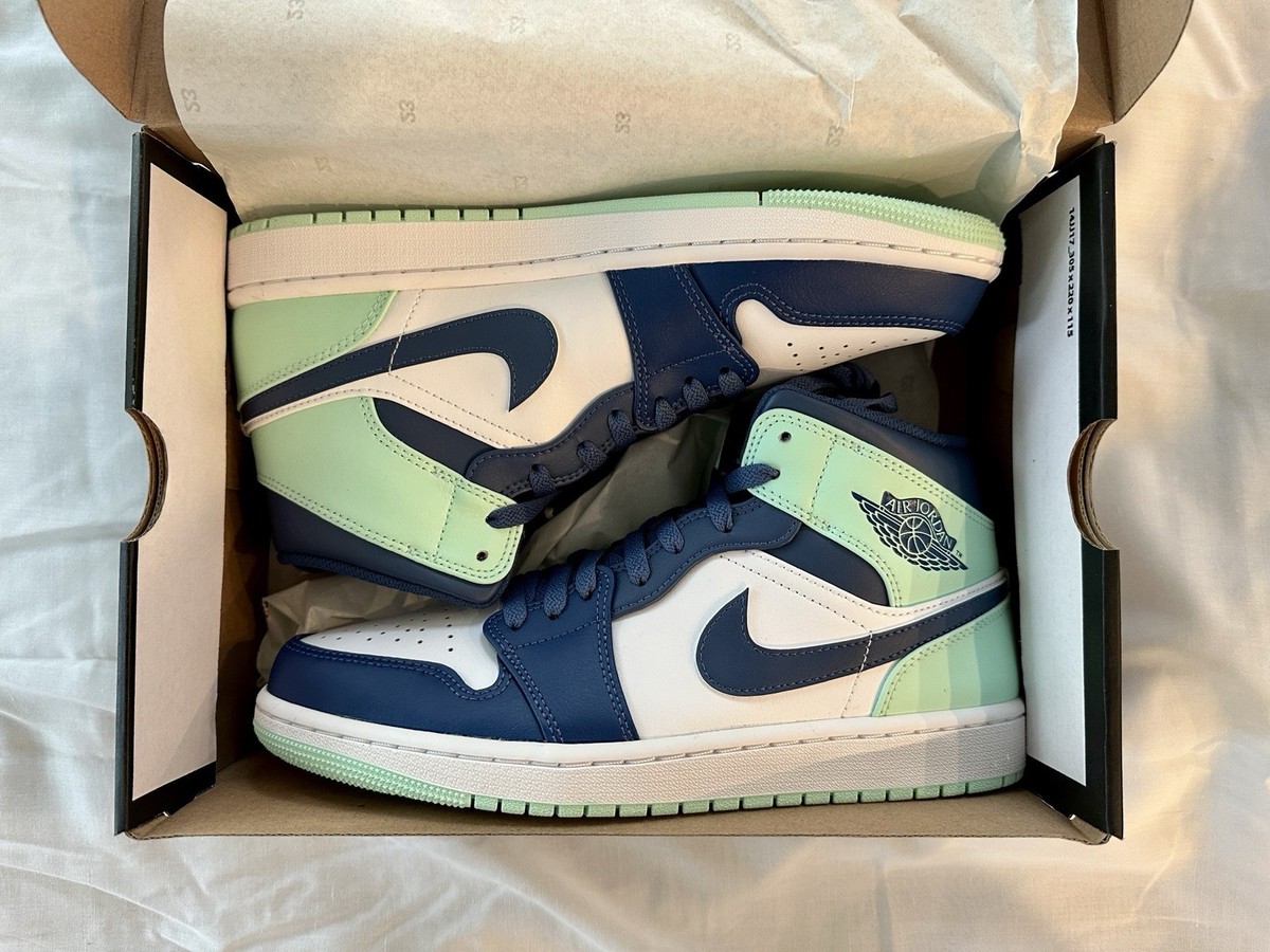 Nike Air Jordan 1 Mid Mystic Navy Mint Foam Blue White 554724-413 Mens 12 s-l1200.jpg main image 4